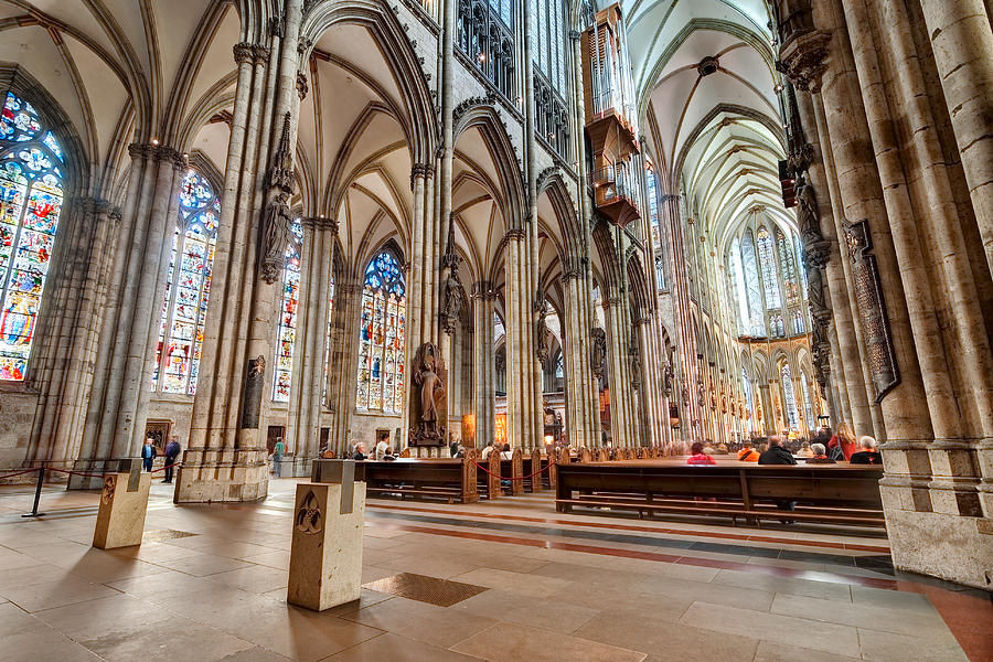 The towering spires of Cologne Cathedral, a stunning example of Gothic architecture.